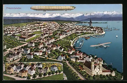 AK Friedrichshafen, Zeppelin über dem Bodensee