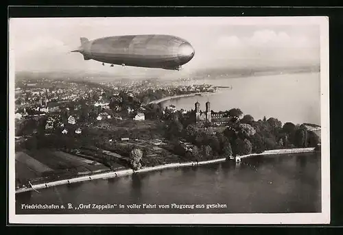 AK Friedrichshafen, Graf Zeppelin LZ127 vom Flugzeug aus gesehen