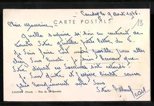 AK Caudry, Rue de St-Quentin