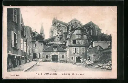 Seiden-AK Auxerre, L`Église St. Germain