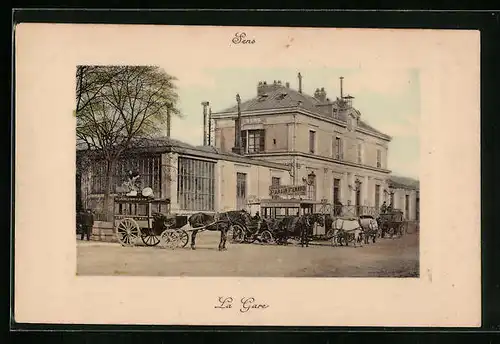 AK Sens, La Gare, Bahnhof