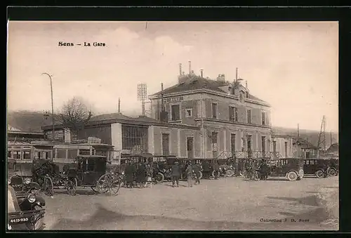 AK Sens, La Gare, Bahnhof