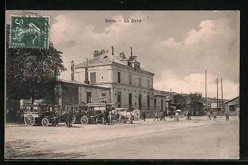 AK Sens, La Gare, Bahnhof