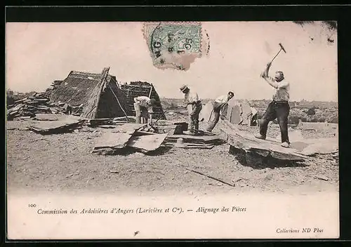 AK Angers, Commission des Ardoisières, Alignage des Pièces, Steinbruch