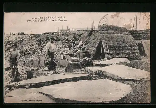 AK Trélazé, Fendeurs d`Ardoises sur la Carrière