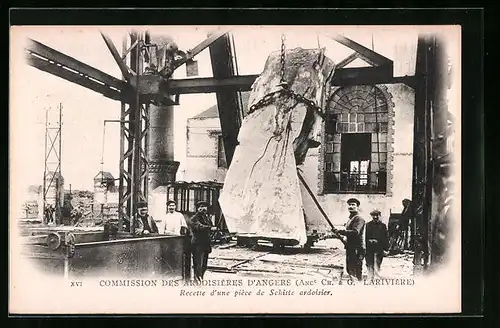 AK Angers, Commission des Ardoisières, Recette d`une pièce de Schiste ardoisier, Steinbruch