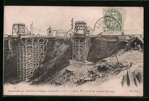 AK Angers, Commission des Ardoisières, Puits Nos 7 et 8 des Grands-Carreaux, Steinbruch