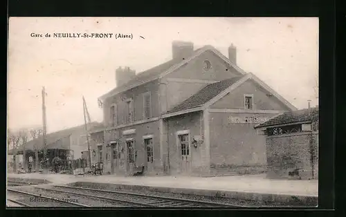 AK Neuilly-St-Front, La Gare