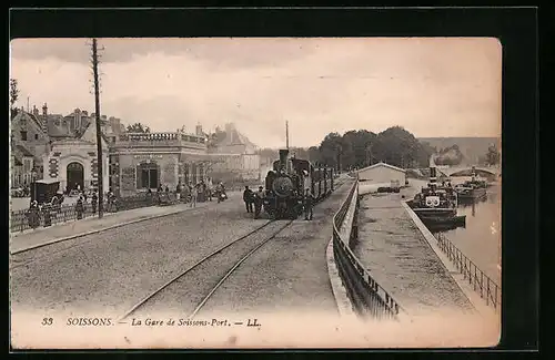 AK Soissons, La Gare de Soissons-Port