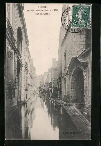 AK Angers, Inondations de Février 1904, Rue du Cornet