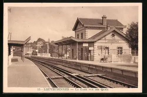 AK Louveciennes, La Gare vue des Quais, Bahnhof