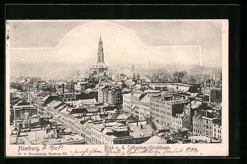 AK Hamburg, Blick vom Catharinen-Kirchthurm