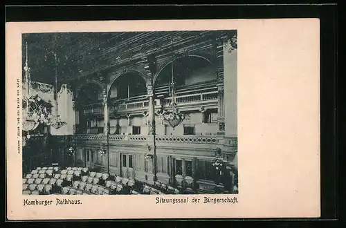 AK Hamburg, Rathaus, Sitzungssaal der Bürgerschaft