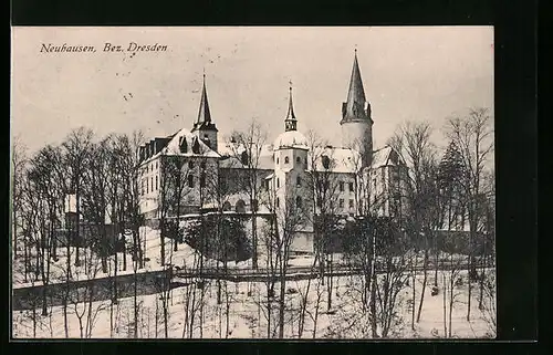 AK Neuhausen /Bez. Dresden, Schloss im Winter