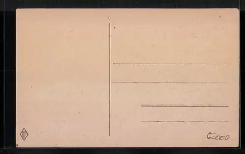 Künstler-AK Handgemalt: Blühende Wiese in der Dämmerung