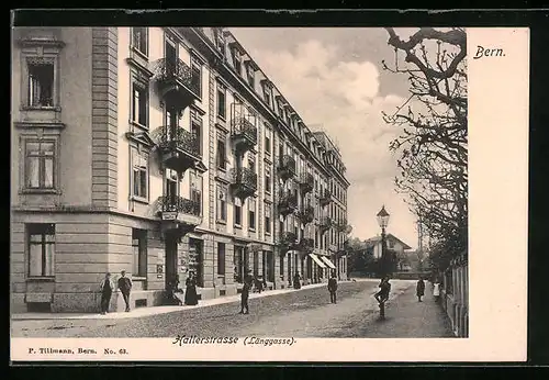 AK Bern, Passanten in der Hallerstrasse