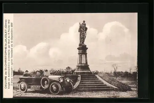 AK Saint-Christophe-le-Jajolet, L`Auto retapée après l`accident du 15 Septembre 1920