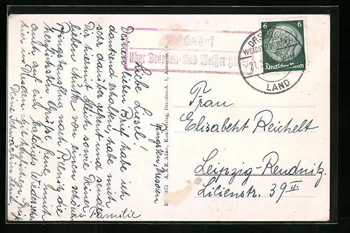 AK Landpoststempel Malschendorf über Dresden-Bad Weisser Hirsch