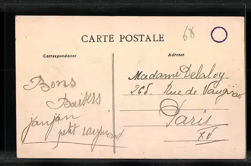 AK Denée, Vue d`ensemble prise coté Sud et Route d`Angers