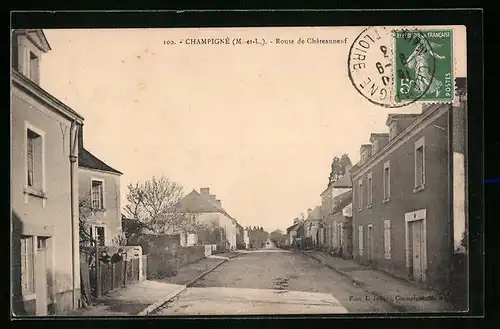 AK Champigné, Route de Chateauneuf