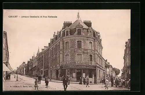 AK Cholet, Avenue Gambetta et Rue Nationale