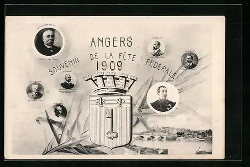 AK Angers, Souvenir de la Fete Federale 1909, Vue Générale