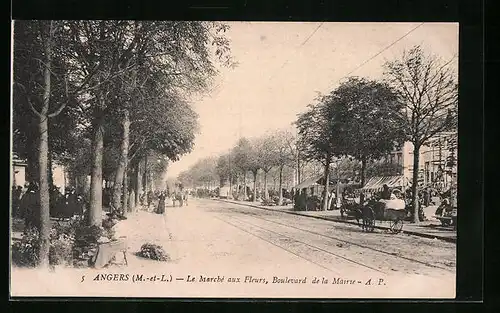 AK Angers, Le Marché aux Fleurs, Boulevard de la Mairie