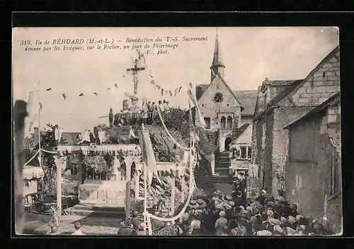 AK Béhuard, Bénédiction du T.-S. Sacrement donnée par les Eveques, sur le Rocher