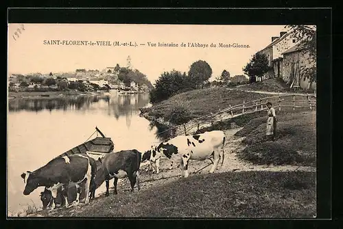 AK Saint-Florent-le-Vieil, Vue lointaine de l`Abbaye du Mont-Glonne