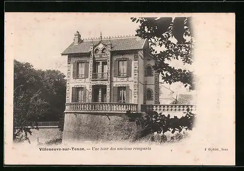 AK Villeneuve-sur-Yonne, Une tour des anciens remparts
