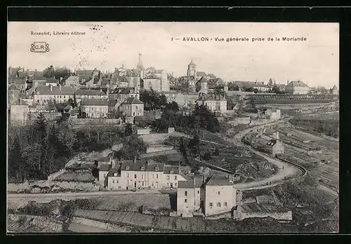 AK Avallon, Vue générale prise de la Morlande