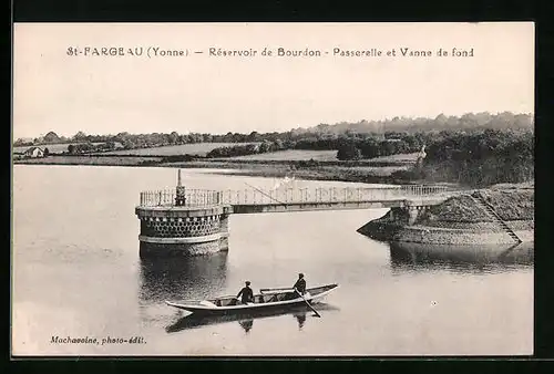 AK Saint-Fargeau, Réservoir de Bourdon, Passerelle et Vanne de fond