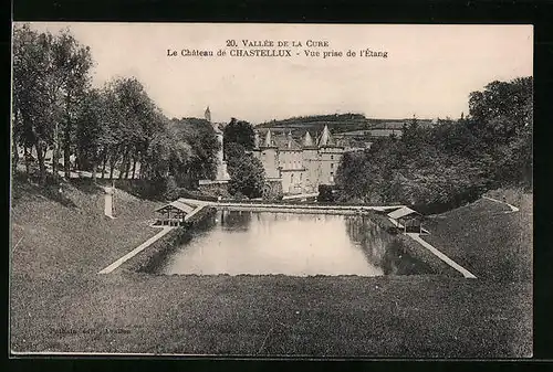 AK Chastellux, Le Chateau, Vue prise de l`Étang