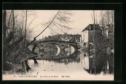 AK Arcy-sur-Cure, La Cure et le Pont
