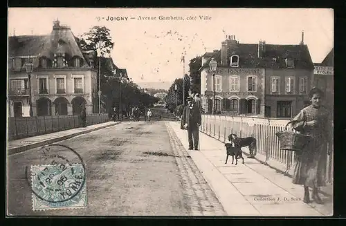 AK Joigny, Avenue Gambetta, coté Ville