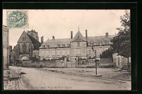 AK Saint-Bris, La Mairie et l`Eglise
