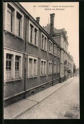 AK Auxerre, Lycée de Jeunes Filles, Entrée rue Michelet