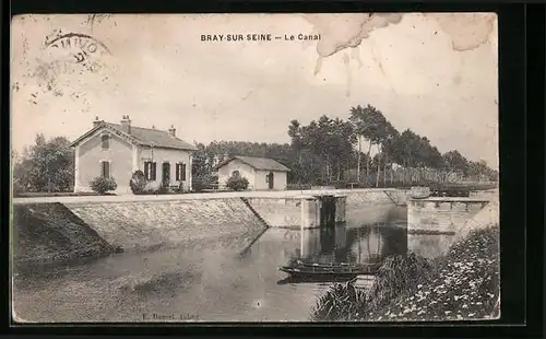 AK Bray-sur-Seine, Le Canal