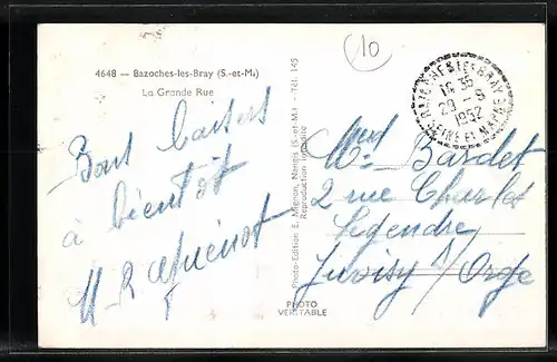 AK Bazoches-les-Bray, La Grande Rue