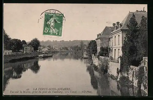AK La Ferté-sous-Jouarre, Vue sur la Marne, prise du pont du Faubourg