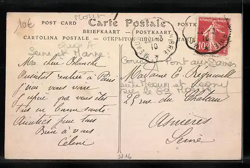 AK Couilly, Le Morin, devant le Moulin Misère