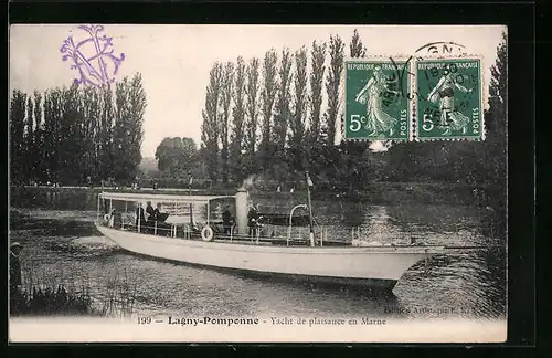 AK Lagny-Pomponne, Yacht de plaisance en Marne