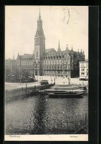 AK Hamburg, Rathaus mit Booten