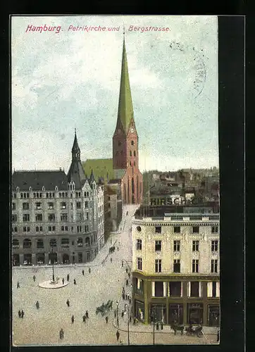 AK Hamburg, Petrikirche und Bergstrasse