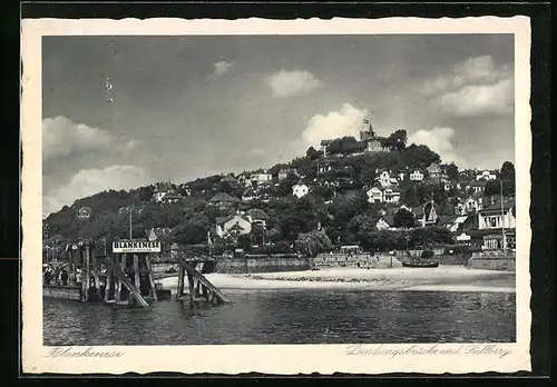 AK Hamburg-Blankenese, Landungsbrücke und Süllberg