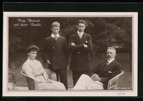 AK Prinz Heinrich von Preussen mit seiner Familie