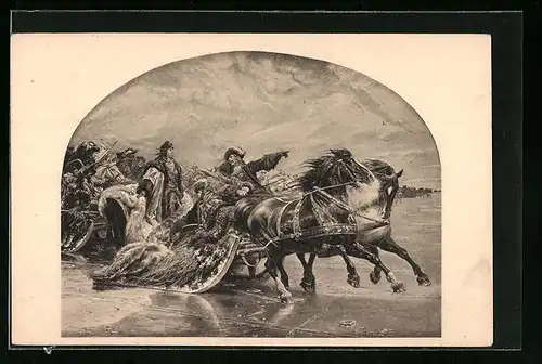 AK König von Preussen beim Übergang über das Kurische Haff, 1679