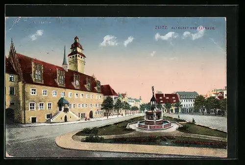 AK Zeitz, Altmarkt und Rathaus