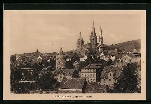 AK Gelnhausen, Panoramablick von der Burg
