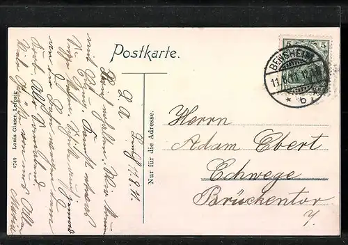AK Bensheim a. d. B., Gesamtansicht mit Kirchberg